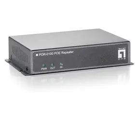 LevelOne POR-0100 šedá / PoE repeater / 2x FE / Kaskádovatelný / dosah +100 m / IEEE 802.3x