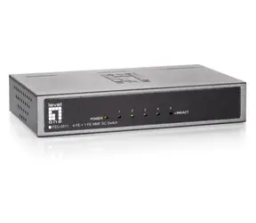 LevelOne FEU-0511 / Switch / 4x 10/100 RJ45 / 1x SC multimode / 2 km / kovové tělo