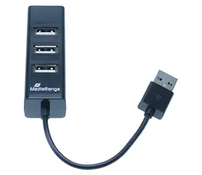 MediaRange USB hub černá / 4 porty / USB 2.0 / Plug and Play