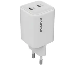 CANYON CU45CC bílá / Nabíječka / GaN / 45W / 2x USB-C / PD