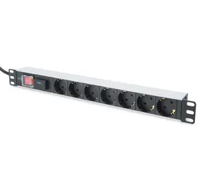 Digitus DN-95407 / Zásuvkový panel do racku 19" / 7x zásuvka / hliník / 2 m