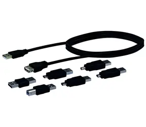Schwaiger USB Universal sada 6 adaptérů černá / Sada adaptérů / USB 2.0 / 1,5 m