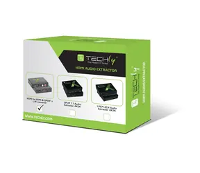 Techly HDMI audio extraktor černá / Toslink / RCA výstup / max. 1080p