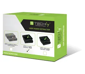 Techly IDATA-HDMI-EA74K černá / HDMI audio extraktor / LPCM 7.1 / 4K UHD / 3D / HDCP