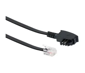 Schwaiger RJ-12–TAE-F černá / Telefonní kabel / 6P2C-6P4C / 3 m
