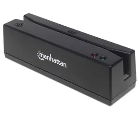 Manhattan Čtečka magnetických karet černá / Snímač / 3 stopy / USB / LED indikace