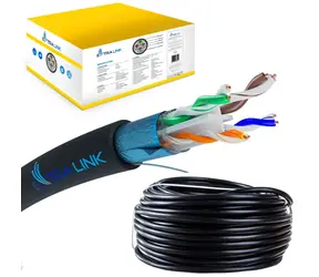 Extralink CAT6 F/UTP V2 venkovní černá / Síťový kabel / 305 m / AWG 23 / PE plášť