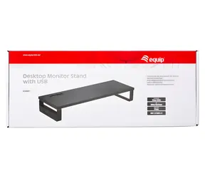 Equip 650881 černá / Podstavec pod monitor / nosnost 15 kg / 3x USB 2.0 / držák telefonu