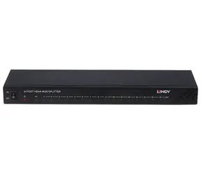 Lindy HDMI splitter 16 portů černá / HDMI splitter / 4K 60Hz / HDCP 2.2 / 16x HDMI výstup