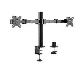 LogiLink stolní držák pro 2 monitory 17-32" černý / Stolní držák / VESA 75-100 mm / nosnost 12 kg / náklon -35°/35°