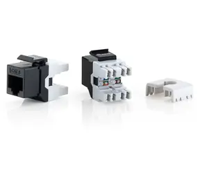 Equip Keystone Jack Cat6 černá / Keystone Jack / LSA / nestíněný / 8 ks