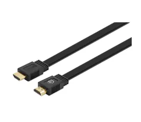 Manhattan Plochý HDMI kabel s ethernetem černá / HDMI kabel / HDMI (M) - HDMI (M) / 10 m / UHD 4K 60 Hz / Dolby Vision