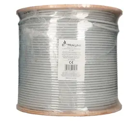 Extralink CAT6A FTP V2 šedá / Síťový kabel / vnitřní / 500 m / F/FTP stíněný / LSZH