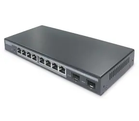 DIGITUS Switch 8-Port PoE+ černá / Switch / Managed L2 / Gigabit / PoE 86 W / 2x SFP