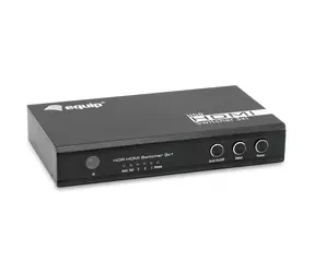 Equip HDMI přepínač 3:1 černý / Přepínač / HDMI 2.0 / 3 vstupy / 4K 60Hz / 18 Gbps / dálkové ovládání