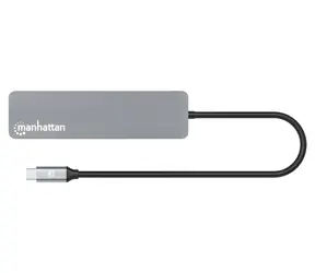 Manhattan Space Grey / Dokovací stanice / USB-C / HDMI 4K / 2× USB-A 3.2 Gen1 / 2× USB-C / PD 100W