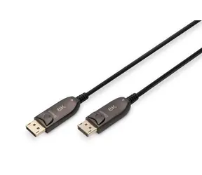 Digitus AK-340107-200-S / Kabel DisplayPort propojovací / AOC Hybrid / DP 1.4 / 8K 60Hz / 20 m