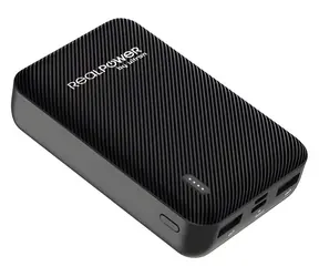 RealPower PB-10000 SE černá / Powerbanka / 10 000 mAh / USB & USB-C / 2,4 A