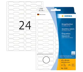 HERMA Kroužkové etikety bílé 10x49 mm / Etikety / půlkarton matný / 600 ks