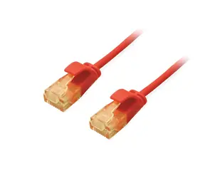 Equip SlimFlex červená / Patch kabel / Cat6a U/UTP / 5 m / LSZH / PoE+
