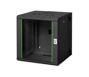 Digitus Unique černá / Nástěnný rozvaděč / 12U / 643x600x600 mm / skleněné dveře / IP20