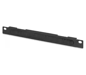 Digitus 10" panel pro správu kabelů černý / Panel pro správu kabelů / 0,5U / kartáčová lišta / ocelový plech