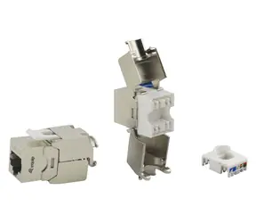 Equip Keystone Jack Cat6A stříbrná / Keystone Jack / stíněný / LSA / 8 ks