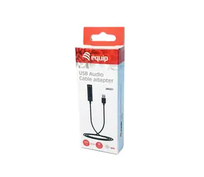 Equip USB-A - Jack 3,5mm černý / USB audio adaptér / DAC / ovládání hlasitosti / 0,46 m