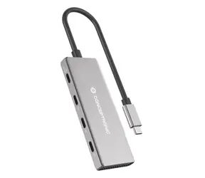 Conceptronic HUBBIES16G šedá / USB-C hub / 4x USB-C / USB 3.2 Gen 2 / USB-C PD 100W