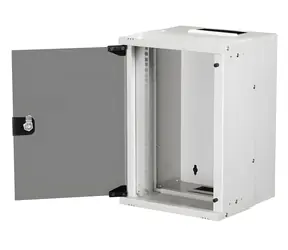 Equip ECO 300x300mm světle šedá / Nástěnný rozvaděč 10" / 9U / skleněné dveře / hloubka 300 mm