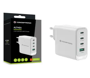 Conceptronic ALTHEA22W100 bílá / USB nabíjecí adaptér / 3x USB-C / 1x USB-A / 100 W / GaN / PD 3.0, PPS