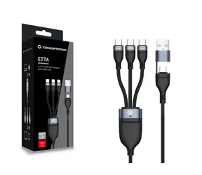 Conceptronic kabel USB-C a USB-A na 3x USB-C černá / Kabel / USB 2.0 / 1,5 m / 100 W PD