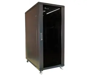 Extralink Rack skříň 37U černá / Stojanový rozvaděč / 600 x 600 mm / nosnost 600 kg / skleněné dveře