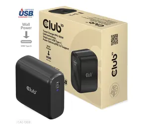 Club3D CAC-1908 černá / USB nabíječka / 100W / GaN / USB-C / PD 3.0