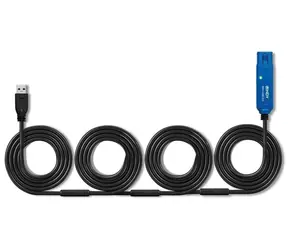Lindy USB 3.0 aktivní prodlužka Pro 30 m černá / Prodlužovací kabel / USB-A - USB-A / 5 Gbit/s