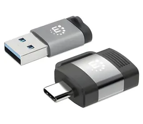 Manhattan sada adaptérů USB-C/USB-A černá, šedá / Adaptér / 2 ks / USB 3.2 Gen 1 / 5 Gbit/s
