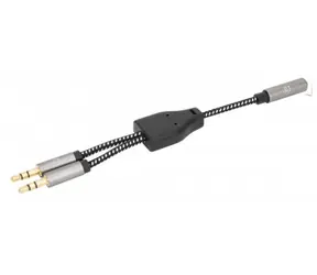 Manhattan Headset adaptérový kabel / jack 3,5mm samice --> 2x jack 3,5mm samec / 15 cm