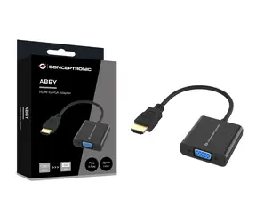 Conceptronic redukce HDMI - VGA černá / Redukce / 1920 × 1080 px / 60 Hz / 0,25 m