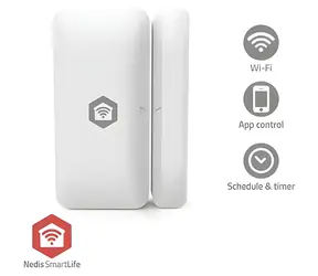 Nedis ZBSD11WT / Dveřní a okenní senzor / Zigbee / SmartLife / 2x CR1632