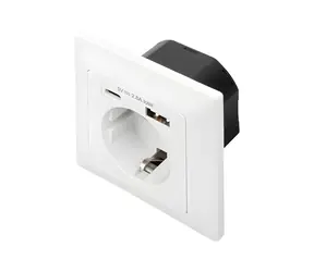 Digitus Zásuvka s nabíjením USB-C a USB-A / Nástěnná zásuvka / Pro zapuštěnou montáž