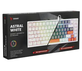 SAVIO ASTRAL White Jade / Herní klávesnice / TKL 75% / RGB / USB / US layout