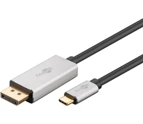 Goobay 60176 černá/stříbrná / Adaptérový kabel USB-C - DisplayPort / 8K 60Hz / HDR / 2 m