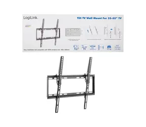 LogiLink BP0037 černá / Nástěnný držák na TV / 32" až 55" / VESA / náklon -8 až 0° / do 35 kg
