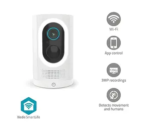 Nedis WIFICBO33WT bílá / Venkovní kamera / Wi-Fi / SmartLife / 3MP Full HD 1296p / IP65 / Reflektor