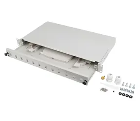 Lanberg Optický patch panel 19" 1U šedý / Patch panel / 12x SC simplex / 12x LC duplex