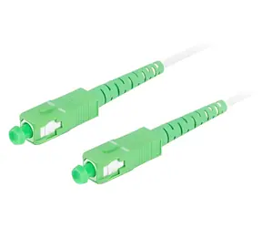 Lanberg SM bílá / Optický patch kabel / SC/APC-SC/APC / Simplex / G657A2 / 15 m