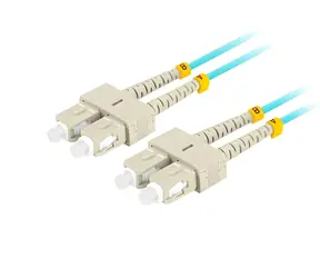Lanberg optický patch kabel SC/UPC-SC/UPC azurová / Optický patch kabel / Duplex / OM3 50/125 / 2 m / LSZH