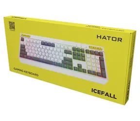 Hator Icefall bílá / Herní klávesnice / drátová / membránová / podsvícená / US layout