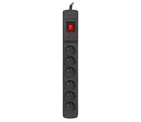 Armac Multi M6 černá / Přepěťová ochrana / 6 zásuvek / 3 m kabel / 2500 W