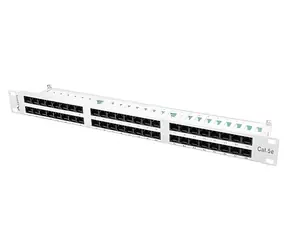 Lanberg Patch panel 19" 48 portů šedý / Patch panel / 1U / CAT5E / UTP